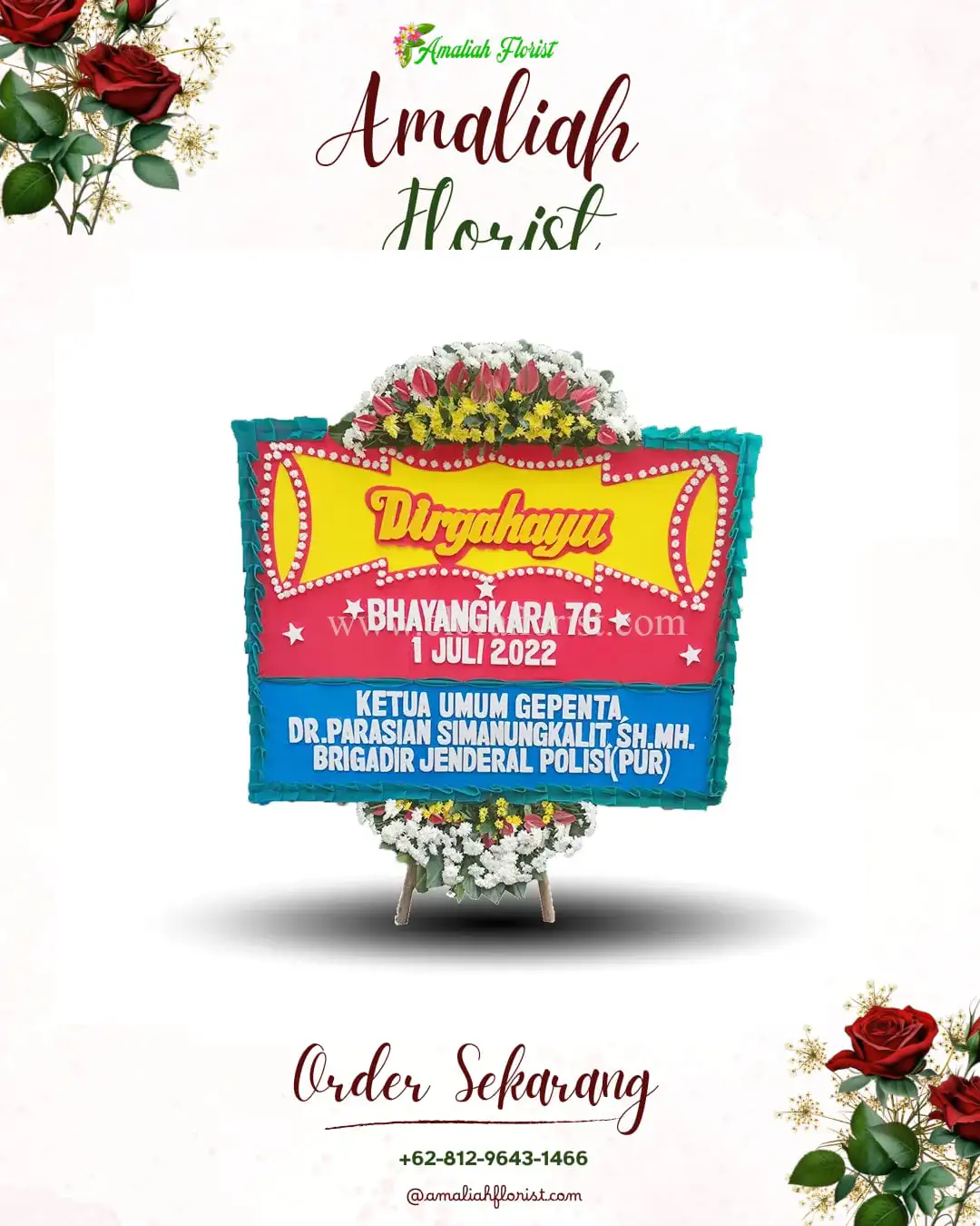 Papan Bunga HUT Ulang Tahun Menyali